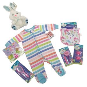 Baby Rainbow Sleeper with Baby Accessories Items 3-6 mos